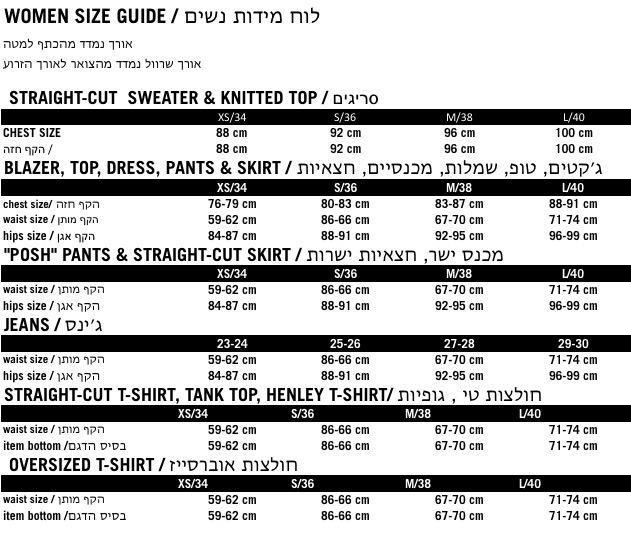 WSIZE CHARTS